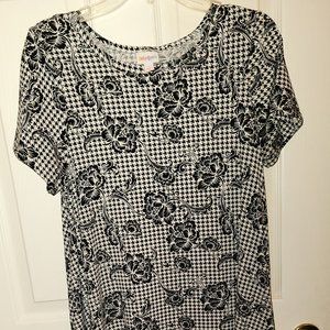 Lularoe Carly,  Small. New w/o tags Black and white flower print. Never worn.